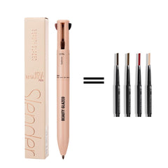 Azonee 4 Colors Multi-Function Makeup Pen - Eyebrow Pencil, Eyeliner, Lip Liner & Highlighter - Multifunctional Makeup Pencil, Portable Beauty Cosmetics Set, Suitable for Travel Cosmetics