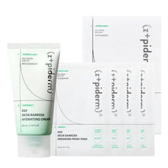 Zipiderm EGF Skin Barrier Moisture Duo – Hydrating Gel Cream Moisturizer + Dressing Sheet Masks (4EA), Korean Soothing & Barrier-Supporting Set for Sensitive, Combination & Acne-Prone Skin