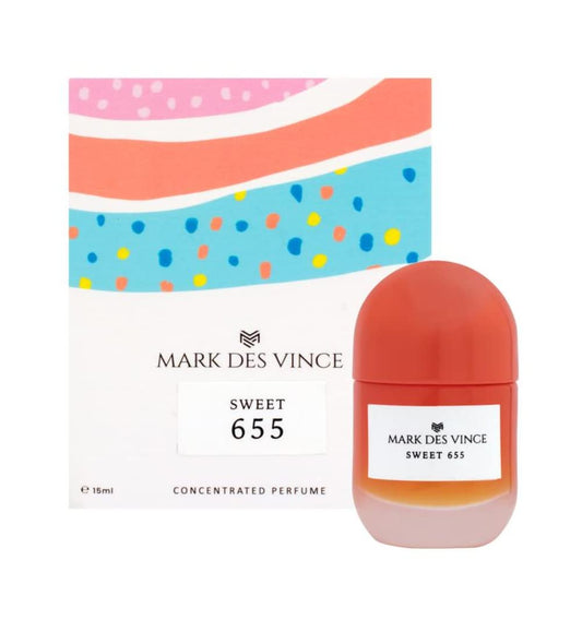 Mark Des Vince Sweet 655 Concentrated Perfume for Men Women Long Lasting Parfum Fragrance For Unisex, 15ml