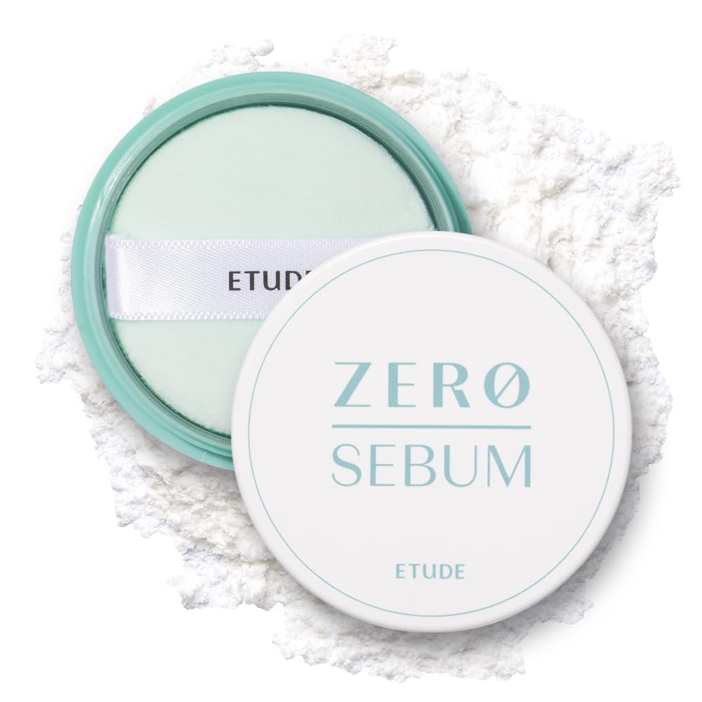 ETUDE Zero Sebum Drying Powder 4g New | Lightweight Oil Control No Sebum Loose Face Powder with 80% Mineral | Long Lasting for Setting or Foundation Makes Skin Downy