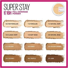Maybelline New York Super Stay Full Coverage Powder Foundation Makeup, 110 Porcelain, 0.21 Oz