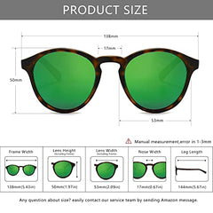 SUNGAIT Women's Classic Vintage Round Polarized Sunglasses Retro Style UV400 SGT166
