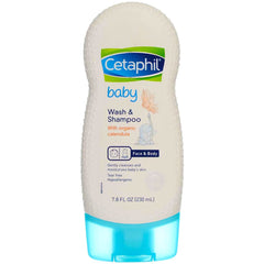 Cetaphil Wash and Shampoo with Organic Calendula, 2 Bottles of 7.8 Ounce