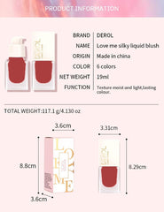 DEROL Blush Silky Cream Liquid For Cheeks Face Palette Bronzer Highlighter Shape Contour Stick Moisturizing And Breathable Matte Finish Long-wearing Waterproof Women (Love Me 06#), Pack Of 1, 1 g