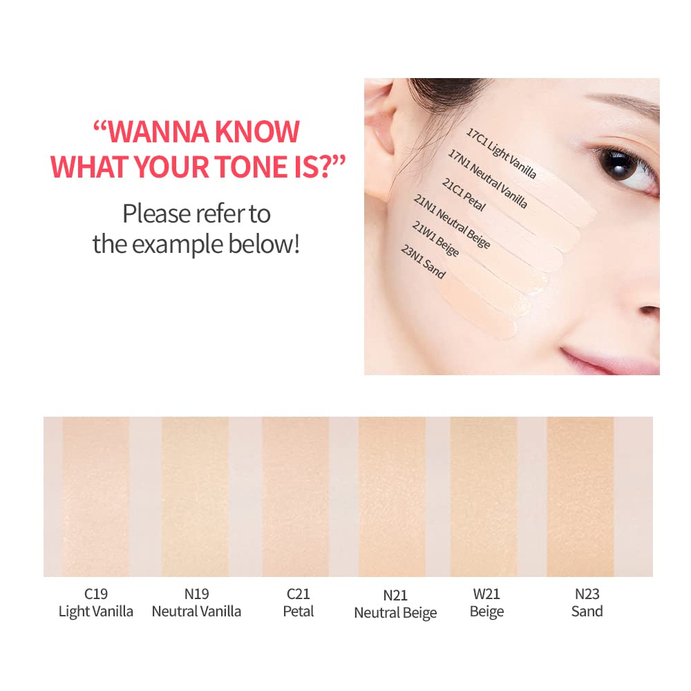 Etude HoUSe Double Lasting CUShion Glow 24 Hours Lasting CUShion With A Radiant Natural Finish, 21W1 Beige (21Ad)