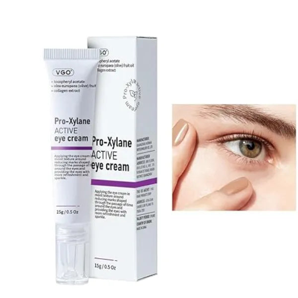 VGO Eye Cream 2% Pro Xylane Eye Repair Cream for Dark Circles & Puffiness Under Eyes, Pro Xylane + 6D Hyaluronic Acid to Firm Skin, Reduce Wrinkles, Fine Lines, 15g 0.5 Oz