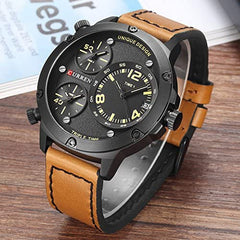Curren Casual Watch For Men Analog Leather - CUBR2017 - Brown