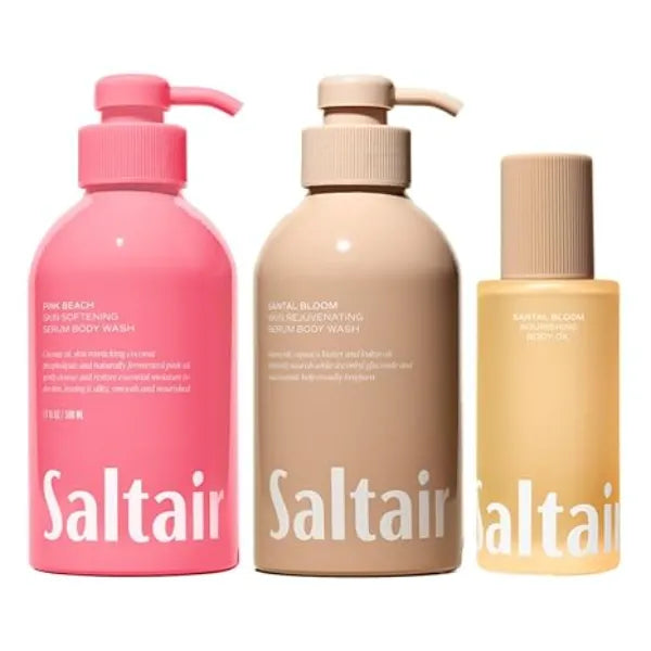 Saltair Body Wash, Signature Scents 2 Pack Santal Bloom After Shower and Bath Oil Moisturizer