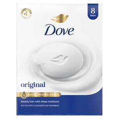 Dove Beauty Bar Gentle Skin Cleanser Moisturizing for Gentle Soft Skin Care Original Made With 1/4 Moisturizing Cream 3.75 oz, 8 Bars