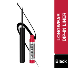 Maybelline New York Tattoo Liquid Matte Eye Liner, Long Lasting Smudge Proof Eyeliner, Waterproof Eyeliner 48H Dip In, Black, 2.1g