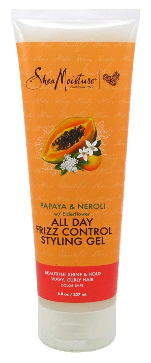 SHEA MOISTURE, All Day Frizz Control Styling Gel Papaya & Neroli, 8 Ounce