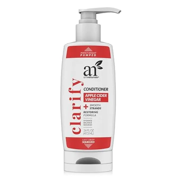 Artnaturals Apple Cider Vinegar Conditioner All Hair Types Dual Bottle Plant Base Blend Coconut Oil and Vitamin E for Split Ends, Shine, Stronger and Smoother
