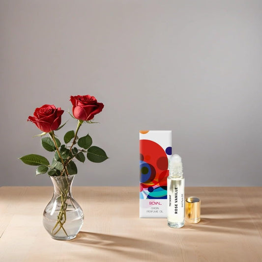 TSZ Scent Rose Vanille Perfume Oil Roll On - 6ml Long-Lasting Fragrance, Sweet Floral & Vanilla Essence for Women and Girls