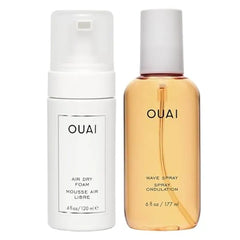 OUAI Wavy Hair Bundle Includes Air Dry Foam & Wave Spray for Perfect Beach Waves Adds Texture, Volume & Shine to All Hair Types