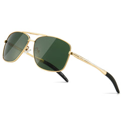 SUNGAIT Men's Polarized Square Aviator Sunglasses Durable Metal Frame for Fishing Driving Golf 100% UV Protection