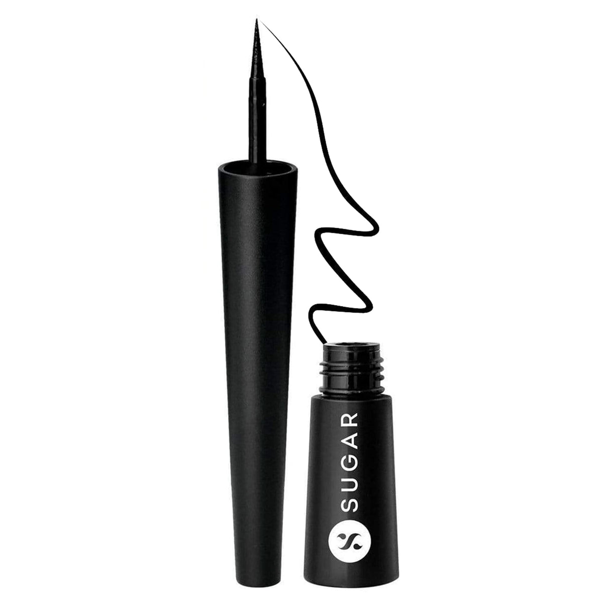 Sugar Cosmetics Gloss Boss 24H Gel Eyeliner with Brush | Smudge & Water Proof - 01 Back in Black (Black Eyeliner) | 3 ml
