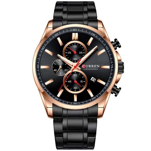 CURREN 8368 Men's Simple Six-pin Round Large Dial Quartz Watch Calendar Water-resistant
