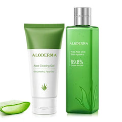 Aloderma Oil Controlling Set, 2 pcs - Aloe Clearing Gel, Aloe Skin Hydrator
