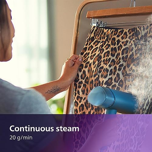 PHILIPS 3000 Series Handheld Steamer, Compact & Foldable, Ready to Use in ˜30 Seconds, 1000W, up to 20g/min, No Ironing Board Needed, Blue (STH3000/20)