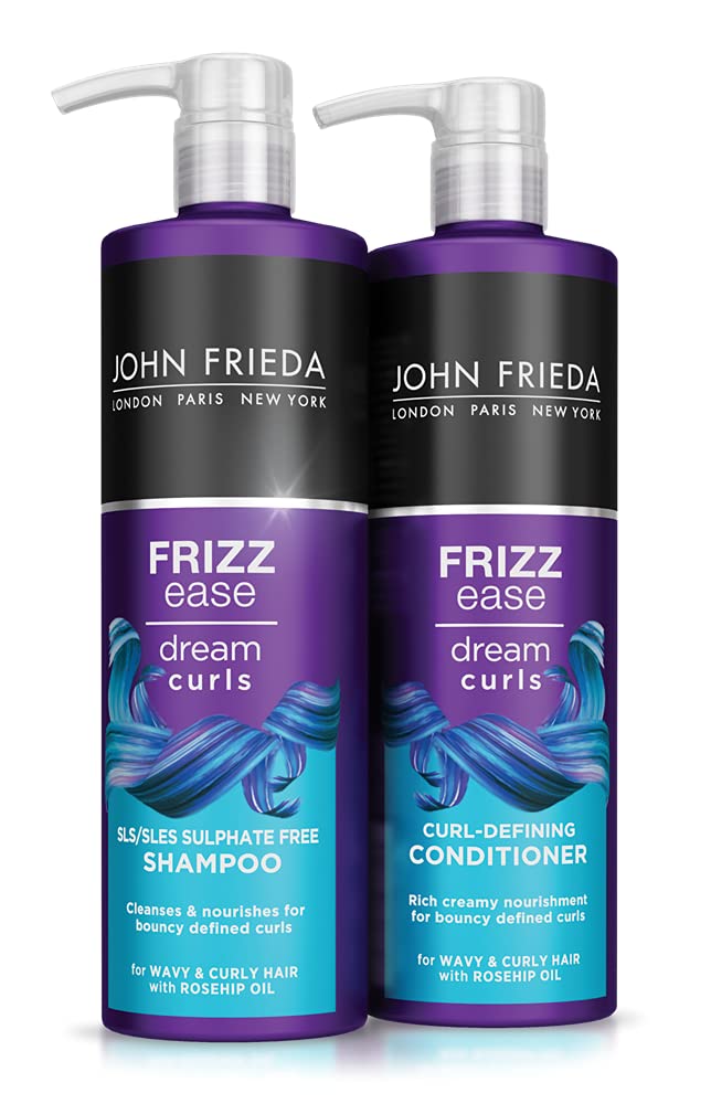 John Frieda Frizz Ease Dream Curls Shampoo & Conditioner Duo Pack 2 x 500ml, Haircare Bundle for Curly, Wavy Hair, Anti-Frizz Haircare Set for Curls