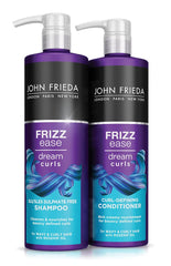 John Frieda Frizz Ease Dream Curls Shampoo & Conditioner Duo Pack 2 x 500ml, Haircare Bundle for Curly, Wavy Hair, Anti-Frizz Haircare Set for Curls