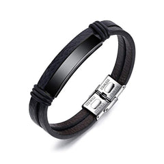 CURREN Watches Men Quartz Leather Chronograph Watch and Fashion Bracelet Set Blue Watches for Men Luxury Wristwatch Gifts (Black)