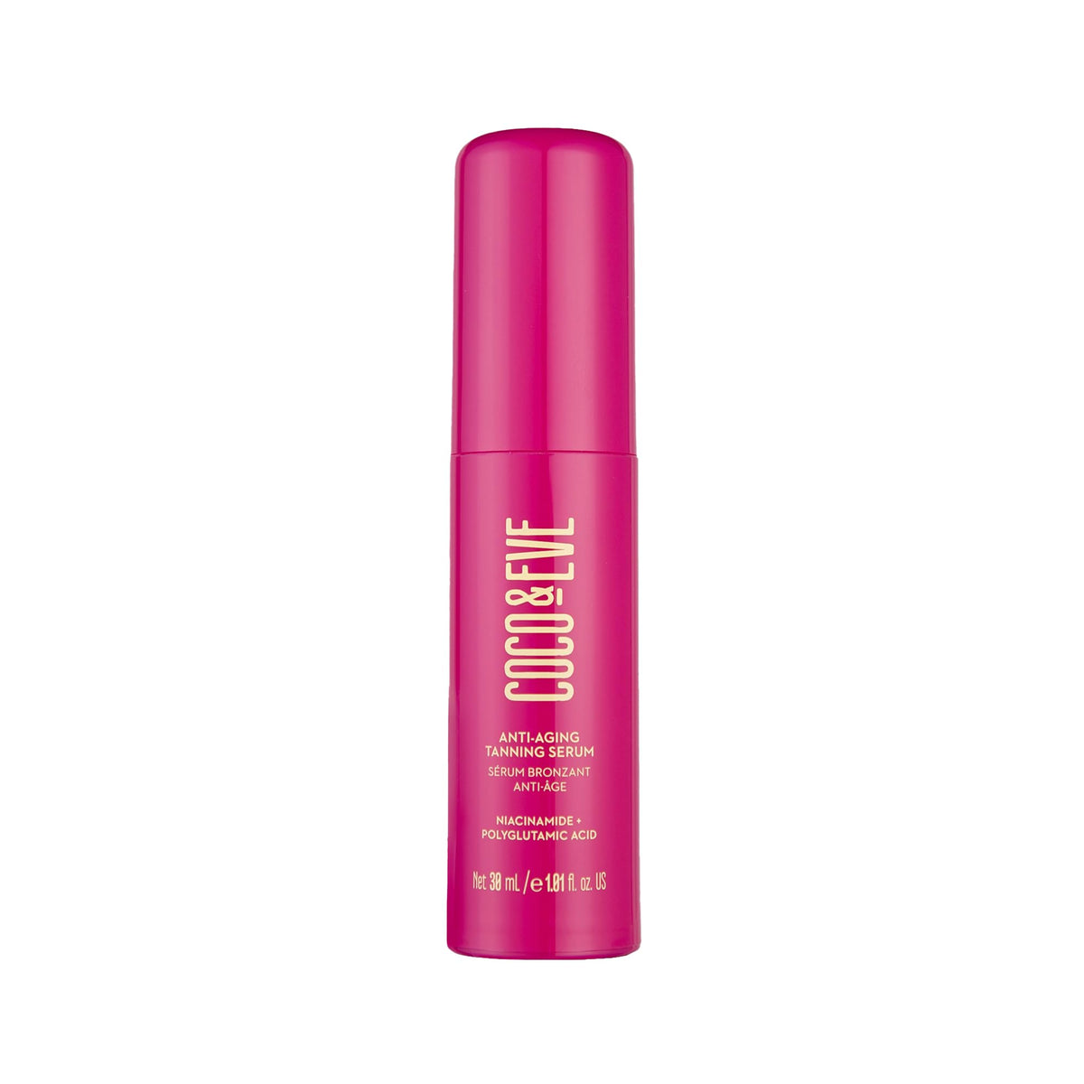 Coco & Eve Anti-Aging Tanning Serum - Face tanner with Skincare Actives for Gradual, Hydrating Glow. Natural Self Tanning Bronzer, with Niacinamide & Antioxidants for Healthy Glowing Skin (1.01 Fl Oz)