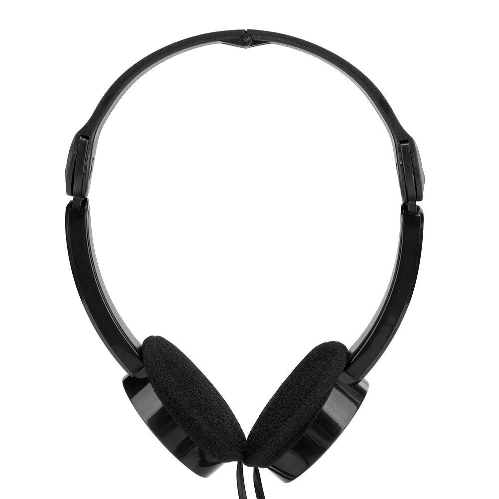 Sorandy Foldable Wired Stereo Headset Children Headphone 3.6ft Long Cord, 3.5mm Pin with Microphone for Children Teens Boys Girls Smartphones School Travel Plane Tablet (Black)