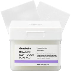 Genabelle Melacare Jelly Touch Dual Pad – Radiance-Boosting & Hydrating Toner Pads with Niacinamide & Tranexamic Acid – Targets Dark Spots and Hyperpigmentation – 4.05 fl oz