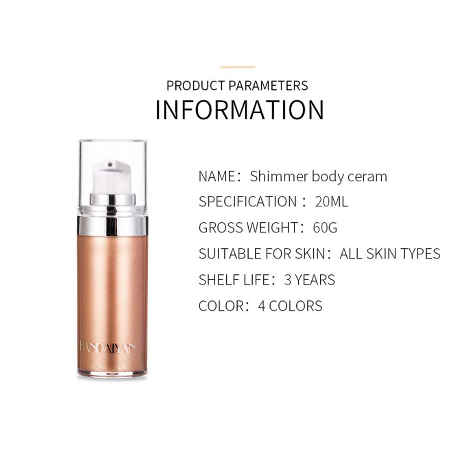 KASTWAVE Body Shimmer Oil, Moisturizing Long Lasting Body Luminizer Face Brighten, Waterproof Liquid Illuminator Body Glow, Shimmer Body Glitter Oil Highlighter Summer Glowing Makeu (4 Colors)