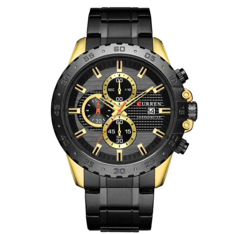 Bundles of 2,CURREN 8334 Man Watch Man Sport Watch Man Waterproof Outdoor Wristwatch Man Watch Man Quartz Business Watch Male Watch for Men - Black