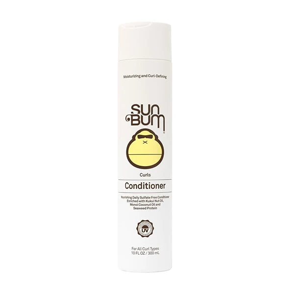Sun Bum Curls Conditioner, 10 oz – Moisturizing Conditioner for Wavy & Curly Hair, Frizz Control, Coconut Oil & Seaweed Protein, UV Protection, Vegan