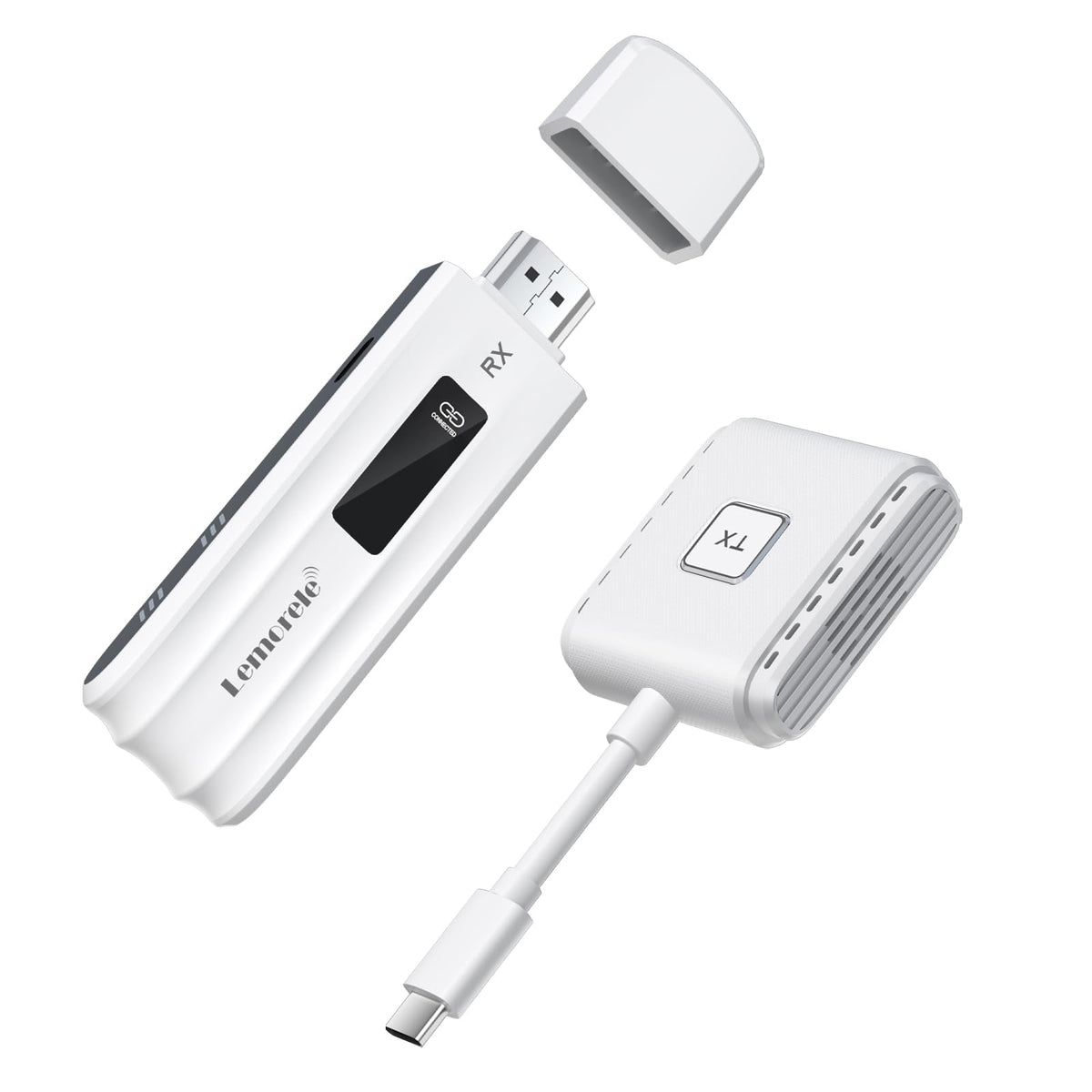 Lemorele P300(TX+USB-C RX) Wireless HDMI Transmitter and Receiver 1080P@60Hz 164FT/50M Range Plug&Play USB-C to HDMI Wireless Extender 2.4/5G Streaming Video&Audio Compatible with Netflix, Prime Video,Hulu etc