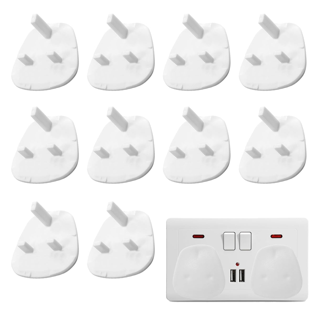 MOMENT 10 Pack Outlet Plug Covers, Baby Proofing Plug Covers, White Outlet Covers Safety Covers, Electrical Protectors for your Child and Babies at Home