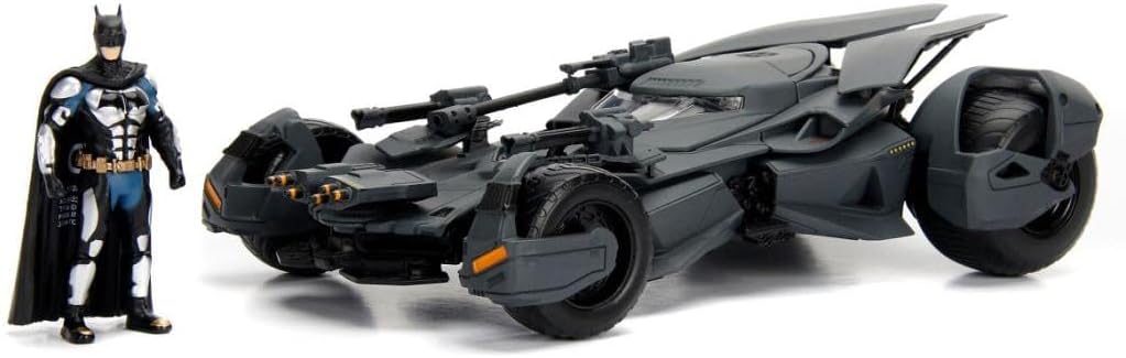 Jada Toys Justice League Batmobile Die-cast Car with Batman Figure, grey