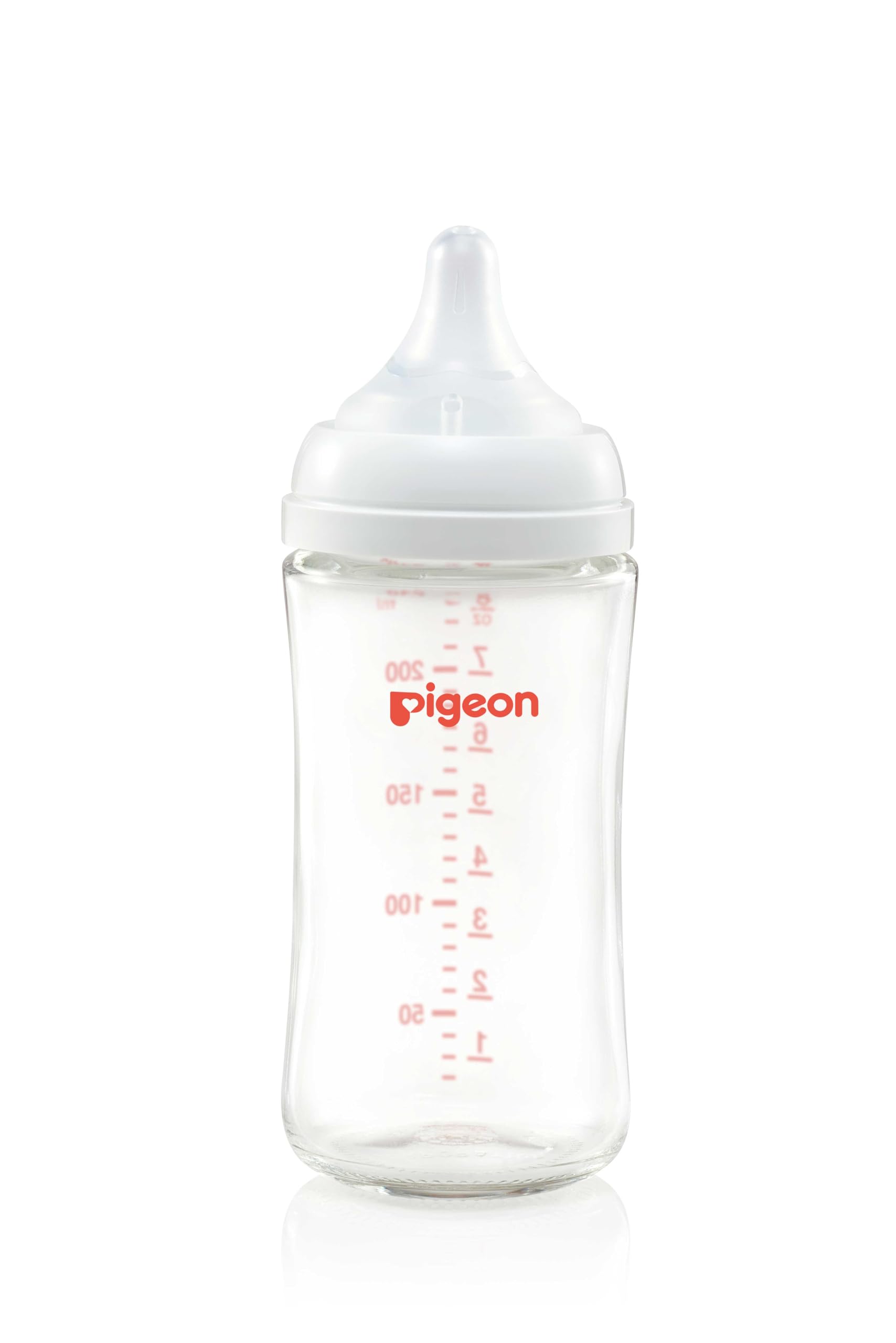 Pigeon Softouch Wide Neck Glass Nursing Bottle, Medium Nipple Size, BPA  Free, Months, 240ml