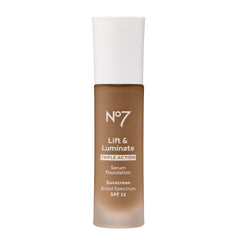 No7 Lift & Luminate Triple Action Serum Foundation - Toffee - Medium-Buildable Coverage Foundation with Light Reflecting Particle & SPF 15 for Firmer, More Even Looking Skin (30ml)