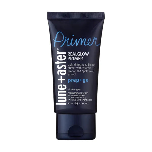 Lune+Aster RealGlow Primer | Complexion-Enhancing, Light Diffusing Radiance Primer. Formulated With Vitamin E & Apple Seed Extract. Dermatologist Tested. Vegan & Gluten Free, 1.7 Fl Oz