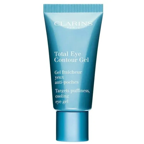 Clarins Total Eye Contour Gel Cooling Eye Gel Visibly Reduces Dark Circles and Puffiness Refreshes, Hydrates and Soothes Blend Of Natural Ingredients All Skin Types 0.6 Ounces