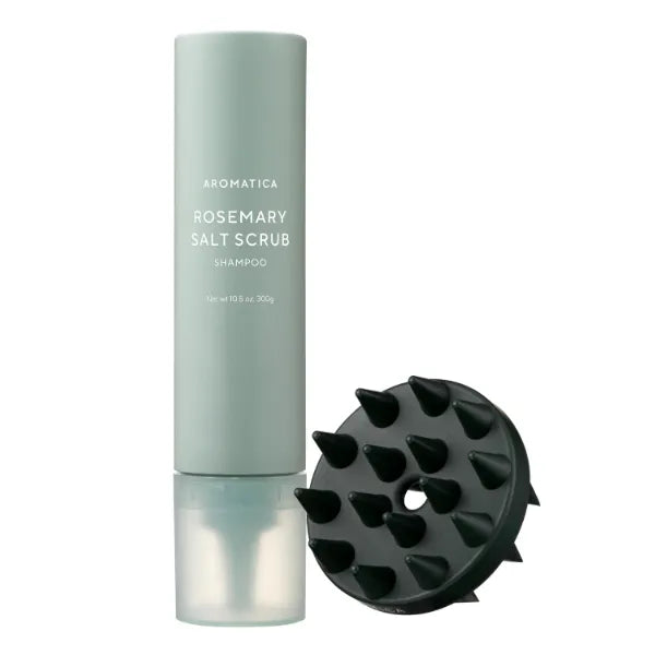 AROMATICA Salt Scrub Shampoo + Dual Scalp Care Shampoo Brush