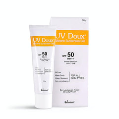 Brinton UV Doux Face & Body Sunscreen gel with SPF 50 PA+++ | (50g) | Protection against UVA/UVB Rays | Clinically Proven | Matte Finish and Oil Free Formula | Water-Resistant and Non-Comedogenic