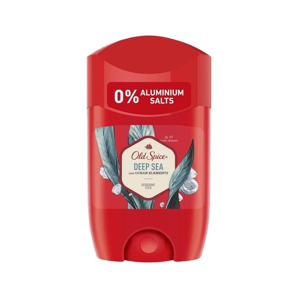 Old Spice Deep Sea Deodorant Stick for Men 50ml, 48h Fresh, 0% Aluminum Salts, Anti-White Marks & Yellow Stains