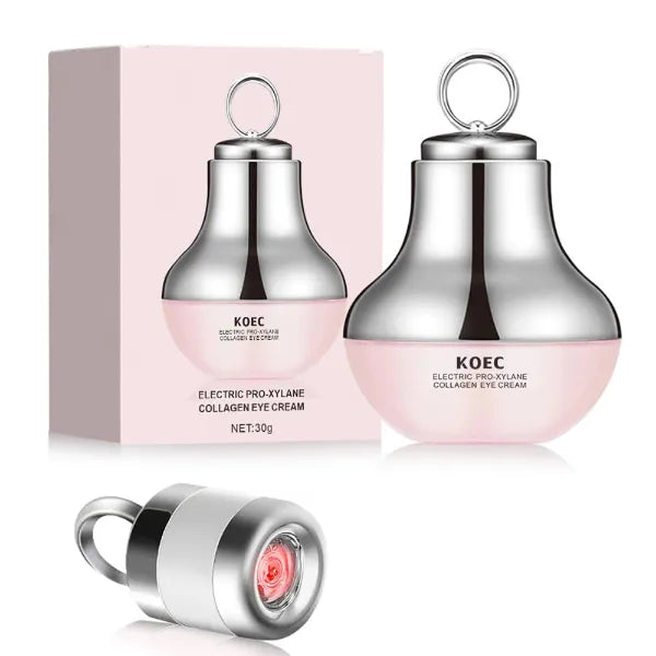 KOEC Electric Pro-Xylane Collagen Eye Cream – Firming, Hydrating & Puffiness Reduction with Massage Tool