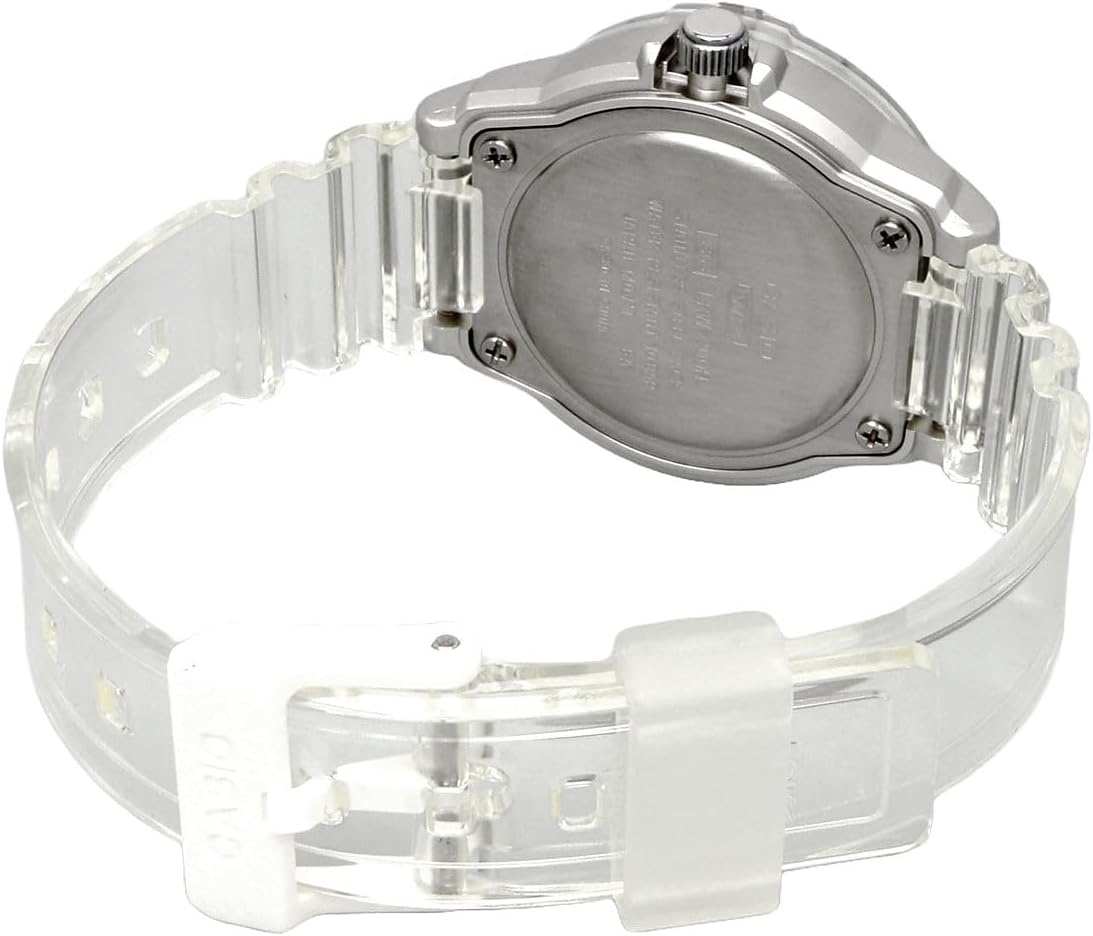 Casio Womens Quartz Watch, Analog Display and Resin Strap Clear