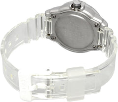 Casio Womens Quartz Watch, Analog Display and Resin Strap Clear