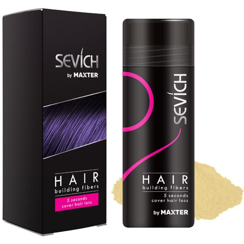 Maxter Hair Fiber for Men and Women - Hide Hair Loss Instantly - 100% Natural Powdered Cotton Microfibers (Light Blonde 25g)