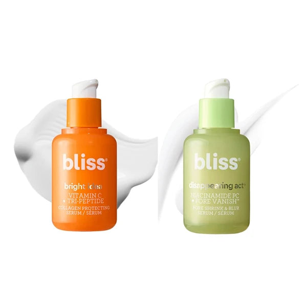 Bliss Niacinamide & Vitamin C Duo – Disappearing Act Pore-Minimizing Serum + Bright Idea Vitamin C Serum for Dark Spots, Uneven Tone & Radiant Skin