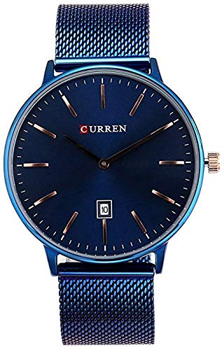 CURREN Analogue Men's Watch (Blue Dial Blue Colored Strap)
