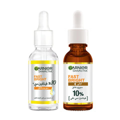 Garnier Skin Active Fast Bright 10% Pure Vitamin C Face Serum, 30ml + Garnier Skin Active Fast Bright 30X Vitamin C Serum, 30ml