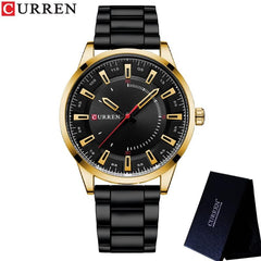 CURREN 8406 Top Brand Luxury Fashion Watch Men's New Stainless Steel Waterproof Wrist Watch - BLACK GOLD